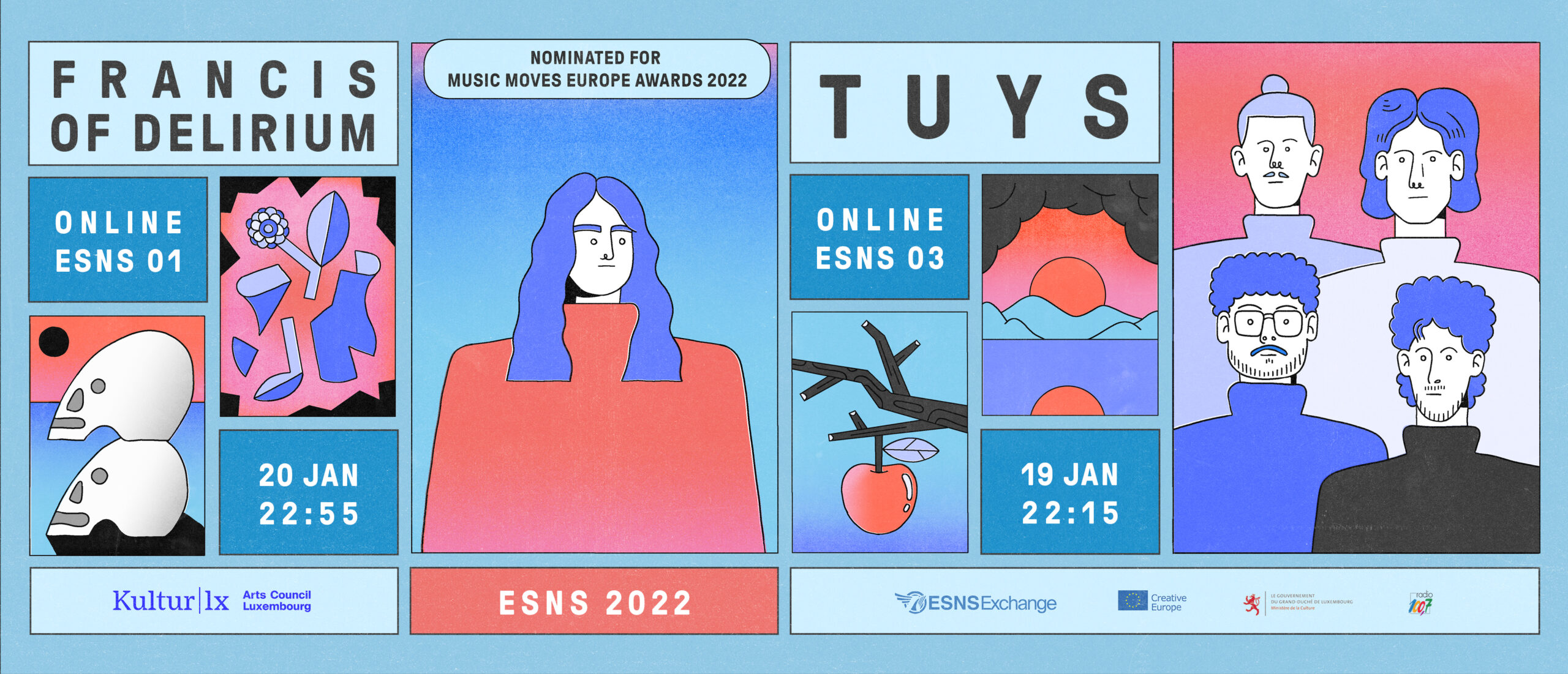 ESNS22 : Francis of Delirium and TUYS to rock Eurosonic this week!