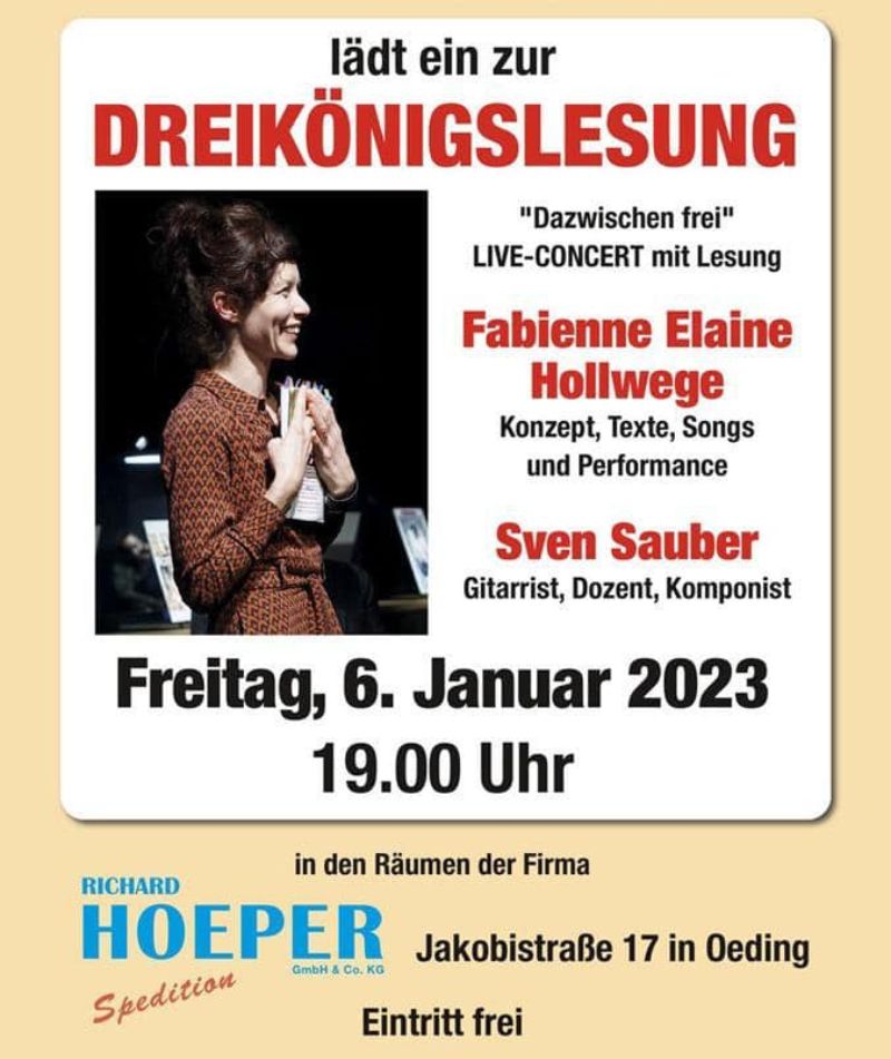 Dreikönigslesung - Konzert & Lesung mit Fabienne Elaine Hollwege und Sven Sauber